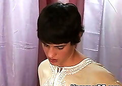 Twink gets his shaved stiff jizzster sucked