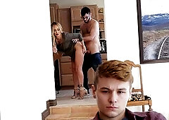 Claudia Valentine has a adorable peach butt, and her son’s superlatively good ally can’t aid but notice as this babe makes 'em a sandwich in 