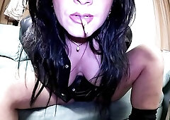 Smokin' Leather Seduction, Cameltoe Tease and Intensive Sex tool Ride Orgasms