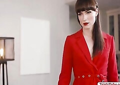 Hawt Assistant Kenna James is talking to t-girl Natalie Mars and after a not many minutes of talking, Natalie suddenly begins teasing Kenna and that b