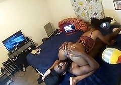 Oral pleasure, ebony cum, dark-hued
