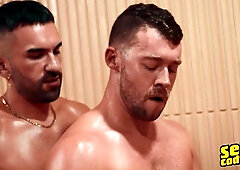 SEAN CODY - Six pack Exercise Turns Into A Perspiring Three-way Featuring Justin, Evan And Drew Ryan