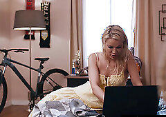 MOMMY'S BOY - PAWG Blonde MILF Cherry Kiss Is Caught Arse Fingering Herself On Stepson's Porn