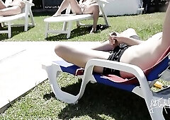 Outdoor Cock Flash! Flashing my schlong to my gf and her bestfriend to get a oral!! ORAL JOB CREAMPIE