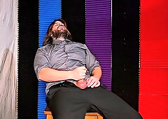 Male Sensually Cums On Suit