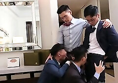asian office group sex