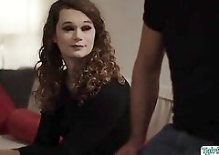 Curly brunette tbabe Nicole Knight asshole gets licked and fucked