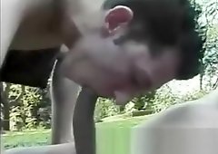 boy & t-girl bang Each Other outdoors