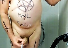 Satan slave takes a delicious urine enema