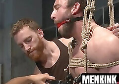 Hot cop Mike Gaite gets suspended and dildo drilled in a public restroom