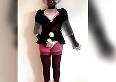 Sissy Elisa cums quick by banging her little clitty with a rubber twat. That Babe looks greater quantity like a doll than human. That Babe's wear