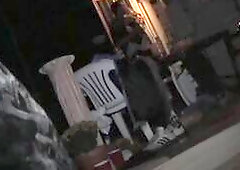 Amateur slut sucks college cock as another gets pussy fingered in hot tub orgy party