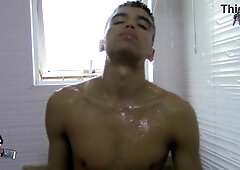 Talented and furry young Latin dude. spunking firm