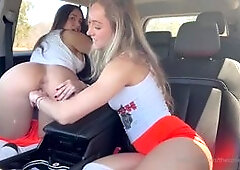 ItsDaniDay & Mia Monroe Hooters Girls GG Sex In Car