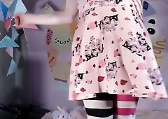 Stiff skirt femboy tease!