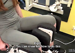 Long-haired redhead with pretty face sells tiny cunt for money