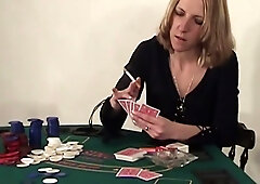 Mature Marie Madison loses strip poker and pays with smoking oral sex