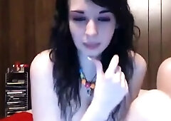 Lovely Amateur teen brunette masturbating outdoor