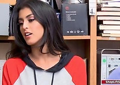 A latina stole some candies but then she got caught She was never worried because those were just candies but then the officer got some plans for her 