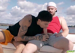 Angel Elias And Marcus Mcneill - Best Buds And Decide To Jerk Off Together On The Boat