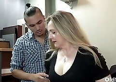 OldNanny - Mature Seduced And Pounded By Young Stud In Office