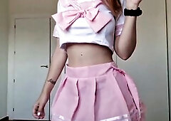 Marvelous golden-haired in cosplay