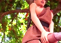 Superb brunette and redhead lesbians enjoying futa anal sex