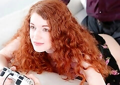 GingerPatch - Skinny Redhead Gets Fucked While Playing