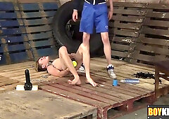 Slave Dildo Skyler Toying With His Backside And Loving A Titanic Toy