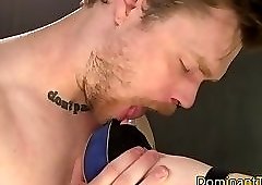 Tattooed transgender girl dominates stud