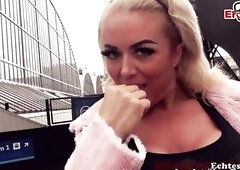 REAL SEXDATE - German Tourist make Gonzo Pick up Date with Blond Large Bazookas mother I'd like to fuck Doxy in London