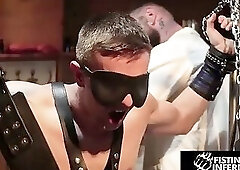 FISTING INFERNO - Blindfold, Flogging, Sling Dr. Troy Daniels Owns Serg Shepard
