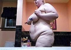 Shower, belly, bbw milf