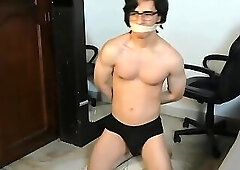 Slave Taped On His Knees
