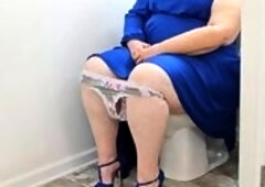 Woman In Bathroom With Panty Down, Was Very Surprised When Stranger Accidentally Walked In (role Playing)