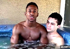 Muscle fag fellatio bang-out and cum-shot