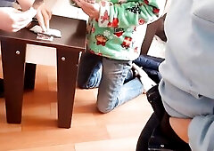 We wager that whoever loses at cards has to aid our girlfriend cum - IkaSmokS