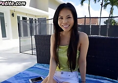 Tiny Asian Babe Cockriding Her Lover