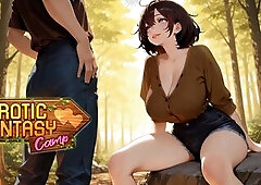 Erotic Dream Camp Gameplay Part 1 starts as the protagonist escapes his office job for a 2-week camp adventure filled with romance, mystery, recent ch