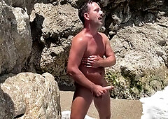 German cruising at the nude beach with sexy guys