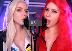 ASMR Mood - a double licking wet ears among us