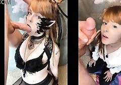 Cosplayer Deepthroats Her Photographer's Large Wet Rod - Olivia Jarden