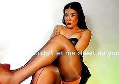 Cheating in Ebony Stockings and Red Stilettos