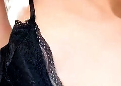 Busty brunette anal solo masturbation