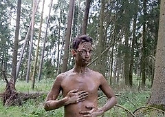 Wild boy Lazarusresult strips down nude in the forest and gets messy with mud