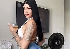 Naughty trans with a hard dick