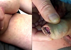 Guys milking smallish spunk-pumps