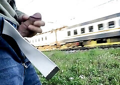 Masturbation by railway