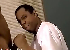 Mature black bummer receives jism in gullet after gargling BIG BLACK COCK