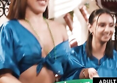 Horny Lesbos Bet Vagina Licking Fuckfest On Large Game!